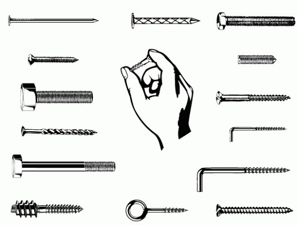 Differences types of nails and screws