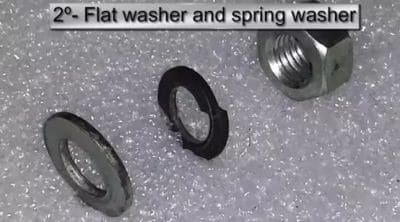 Add a Flat washer and spring washer